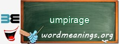 WordMeaning blackboard for umpirage